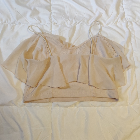 Forever 21 Ruffles Crop Top Sweetheart Bodice Medium (fits like small) Pink - Picture 2 of 3